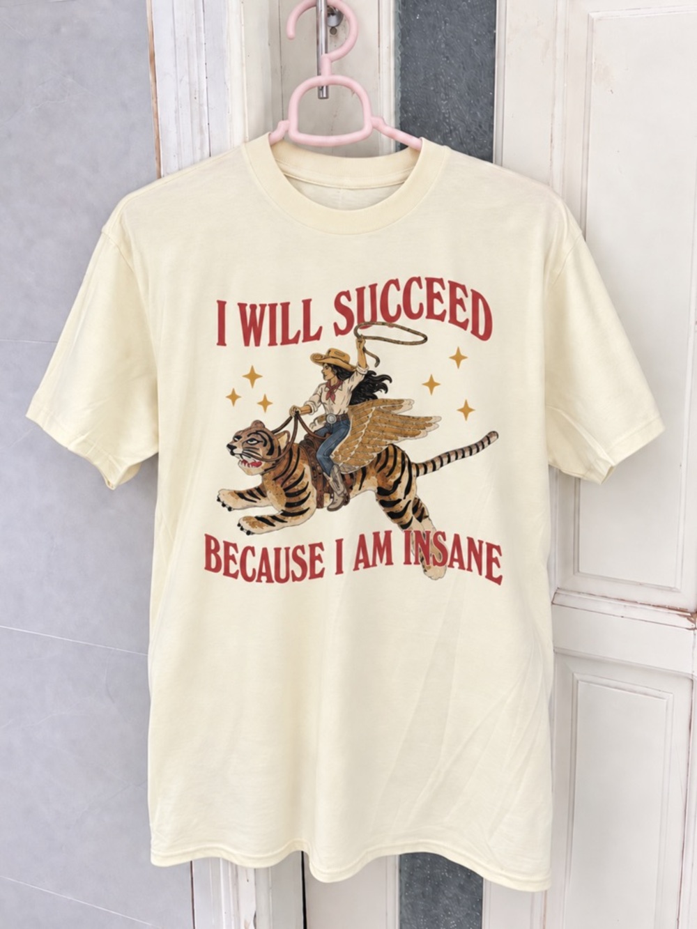 I Will Succeed Because I’m Insane Graphic OffWhite Tee
